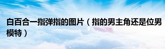 白百合一指弹指的图片（指的男主角还是位男模特）