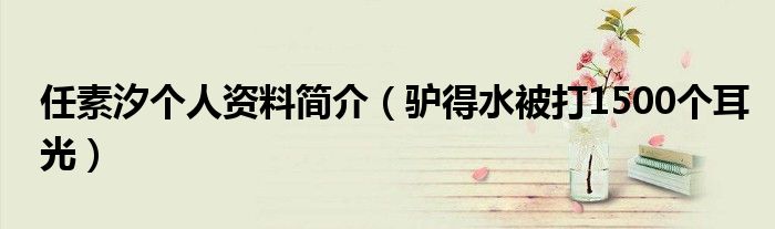 任素汐个人资料简介（驴得水被打1500个耳光）