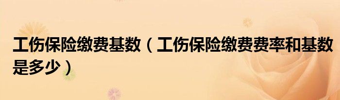 工伤保险缴费基数（工伤保险缴费费率和基数是多少）