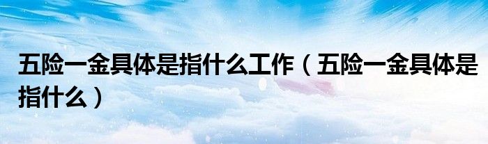 五险一金具体是指什么工作（五险一金具体是指什么）
