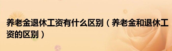 养老金退休工资有什么区别（养老金和退休工资的区别）