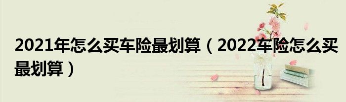 2021年怎么买车险最划算（2022车险怎么买最划算）