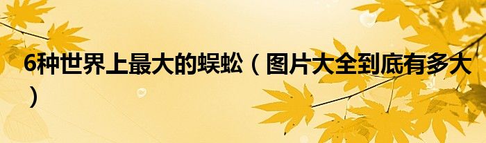 6种世界上最大的蜈蚣（图片大全到底有多大）