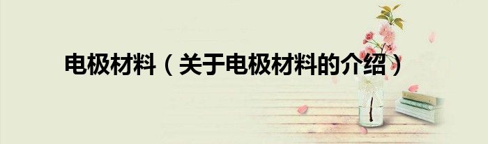 电极材料（关于电极材料的介绍）