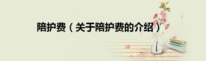 陪护费（关于陪护费的介绍）