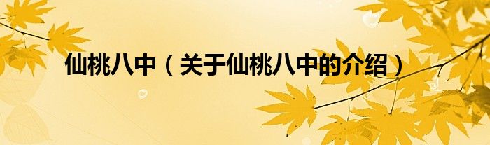 仙桃八中（关于仙桃八中的介绍）