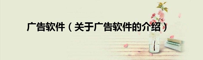 广告软件（关于广告软件的介绍）