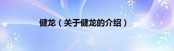 健龙（关于健龙的介绍）