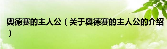 奥德赛的主人公（关于奥德赛的主人公的介绍）