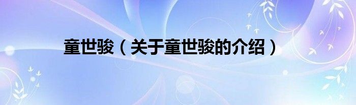 童世骏（关于童世骏的介绍）
