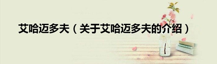 艾哈迈多夫（关于艾哈迈多夫的介绍）