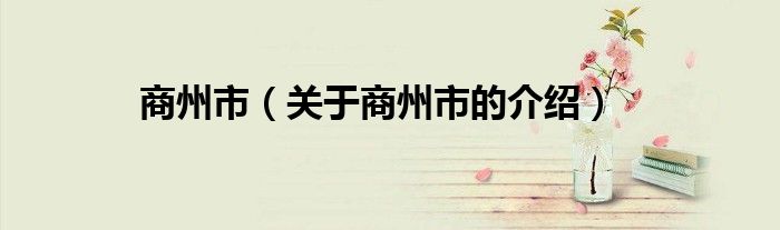 商州市（关于商州市的介绍）