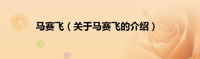马赛飞（关于马赛飞的介绍）