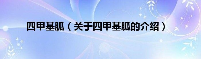 四甲基胍（关于四甲基胍的介绍）