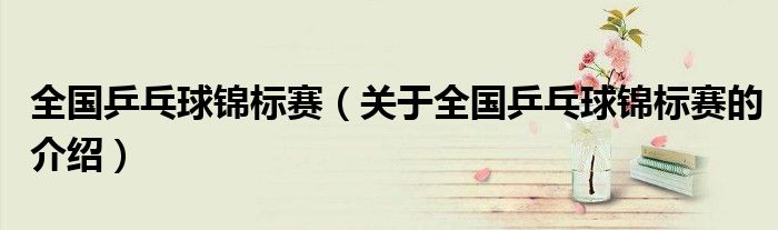 全国乒乓球锦标赛（关于全国乒乓球锦标赛的介绍）