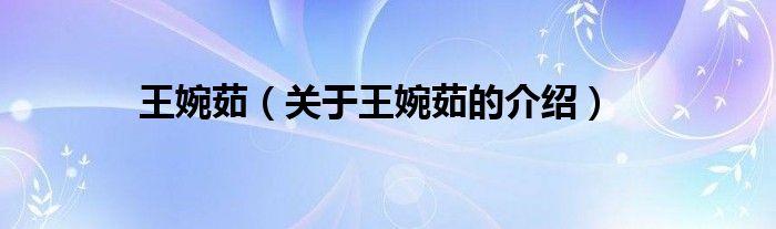 王婉茹（关于王婉茹的介绍）