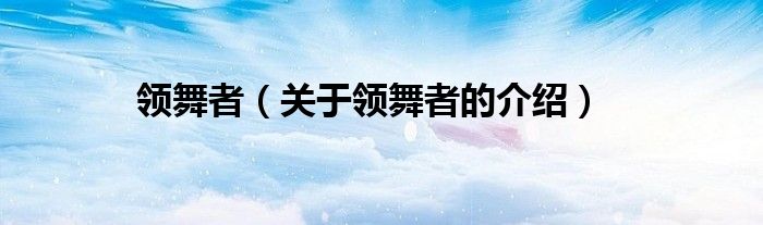 领舞者（关于领舞者的介绍）