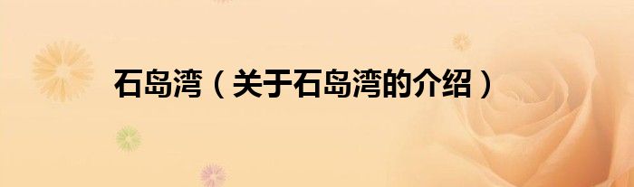 石岛湾（关于石岛湾的介绍）
