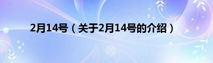 2月14号（关于2月14号的介绍）