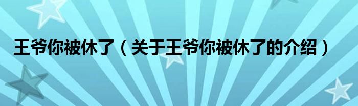 王爷你被休了（关于王爷你被休了的介绍）