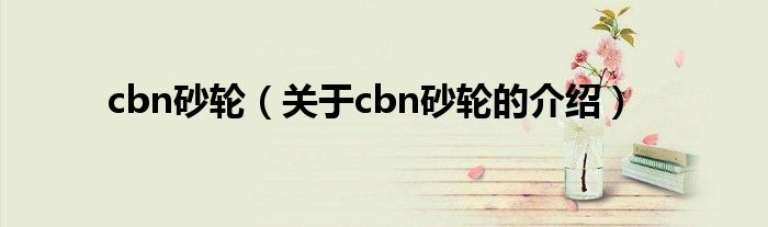 cbn砂轮（关于cbn砂轮的介绍）