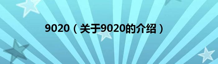 9020（关于9020的介绍）