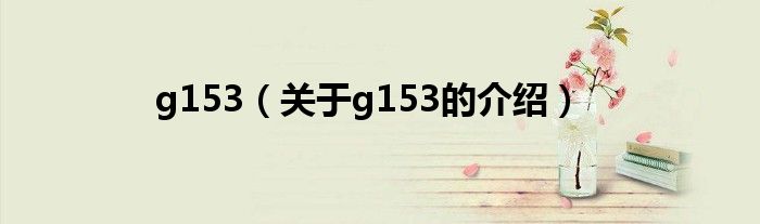 g153（关于g153的介绍）
