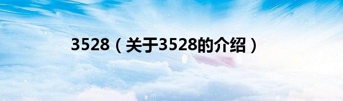 3528（关于3528的介绍）