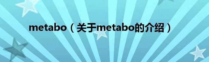 metabo（关于metabo的介绍）