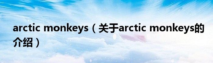 arctic monkeys（关于arctic monkeys的介绍）