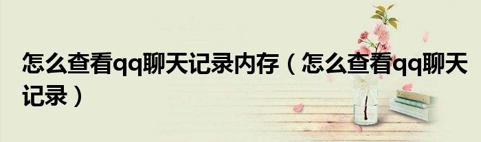 怎么查看qq聊天记录内存（怎么查看qq聊天记录）