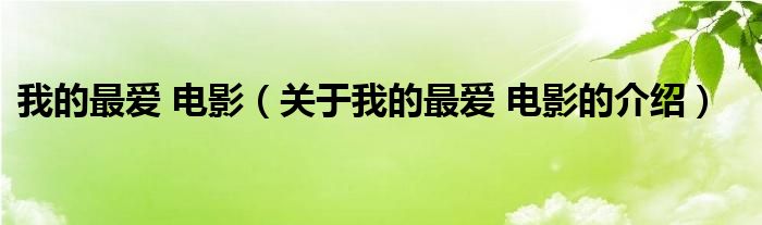 我的最爱 电影（关于我的最爱 电影的介绍）