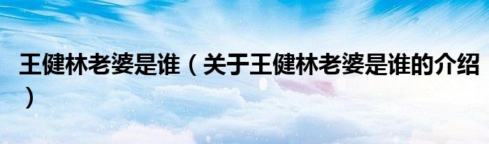 王健林老婆是谁（关于王健林老婆是谁的介绍）