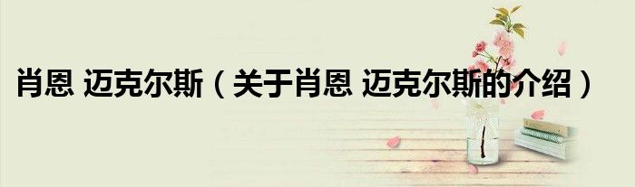 肖恩 迈克尔斯（关于肖恩 迈克尔斯的介绍）
