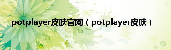 potplayer皮肤官网（potplayer皮肤）