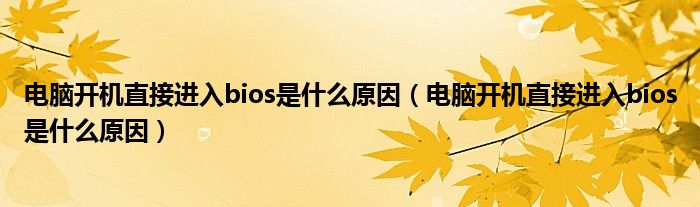 电脑开机直接进入bios是什么原因（电脑开机直接进入bios是什么原因）
