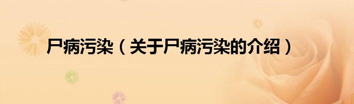 尸病污染（关于尸病污染的介绍）