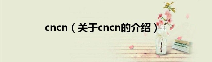 cncn（关于cncn的介绍）