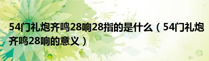54门礼炮齐鸣28响28指的是什么（54门礼炮齐鸣28响的意义）