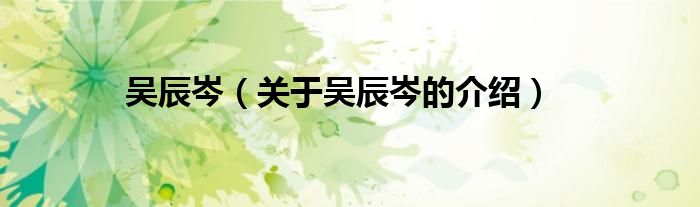 吴辰岑的照片