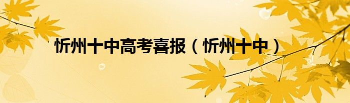忻州十中高考喜报（忻州十中）