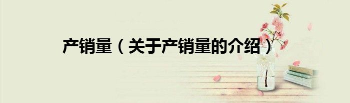 产销量（关于产销量的介绍）