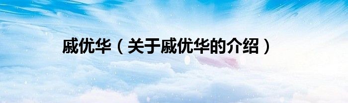 戚优华（关于戚优华的介绍）