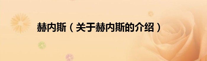 赫内斯（关于赫内斯的介绍）