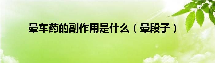 晕车药的副作用是什么（晕段子）