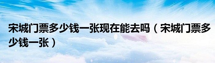 宋城门票多少钱一张现在能去吗（宋城门票多少钱一张）