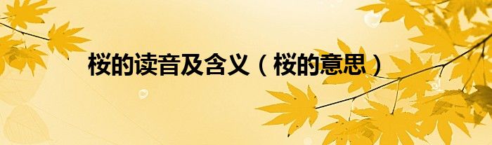 桜的读音及含义（桜的意思）
