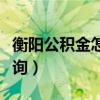 衡阳公积金怎么查询（衡水公积金余额怎样查询）