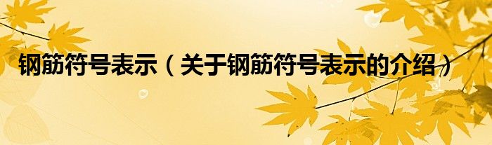 钢筋符号表示（关于钢筋符号表示的介绍）