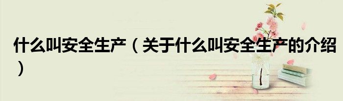 什么叫安全生产（关于什么叫安全生产的介绍）